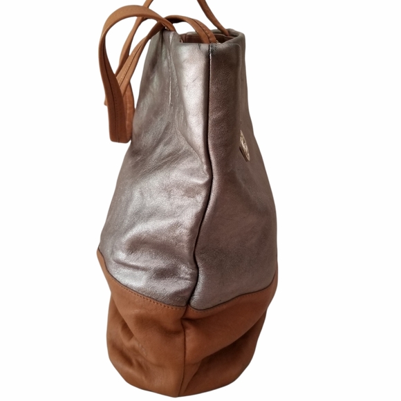 DKNY Donna Karan Soft Metallic Leather Tote Bag - Picture 8 of 15